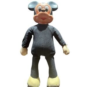 1975 Vintage 18" Disney Mickey Mouse "Marching Mickey" Doll Hasbro Movable-Works